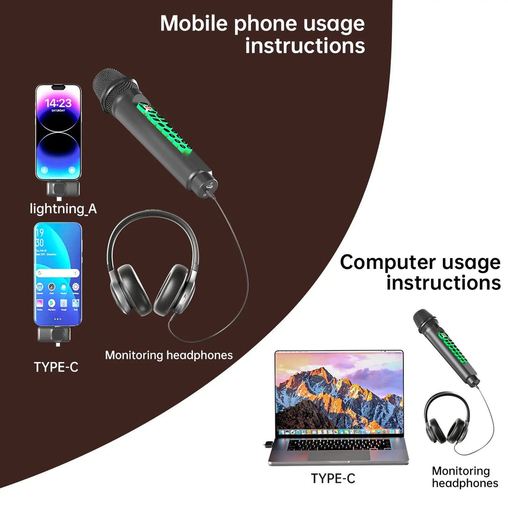 🎁Last Day Promotion 49% OFF🔥2-in-1 Bluetooth Microphone with Sound Card, Voice Changer and Noise Reduction for Streaming