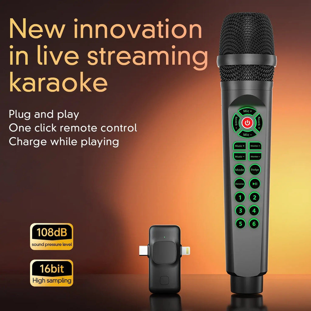 🎁Last Day Promotion 49% OFF🔥2-in-1 Bluetooth Microphone with Sound Card, Voice Changer and Noise Reduction for Streaming