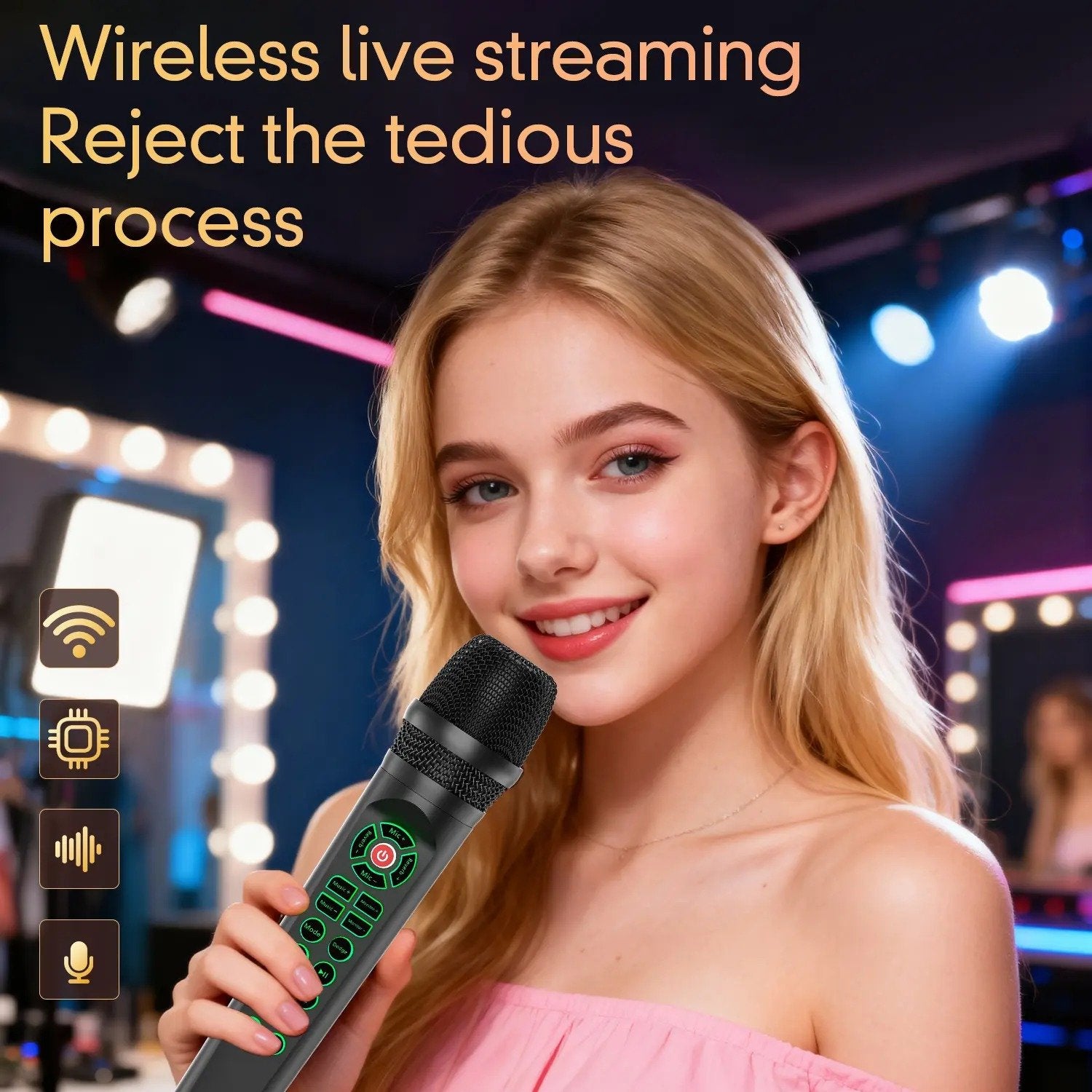 🎁Last Day Promotion 49% OFF🔥2-in-1 Bluetooth Microphone with Sound Card, Voice Changer and Noise Reduction for Streaming