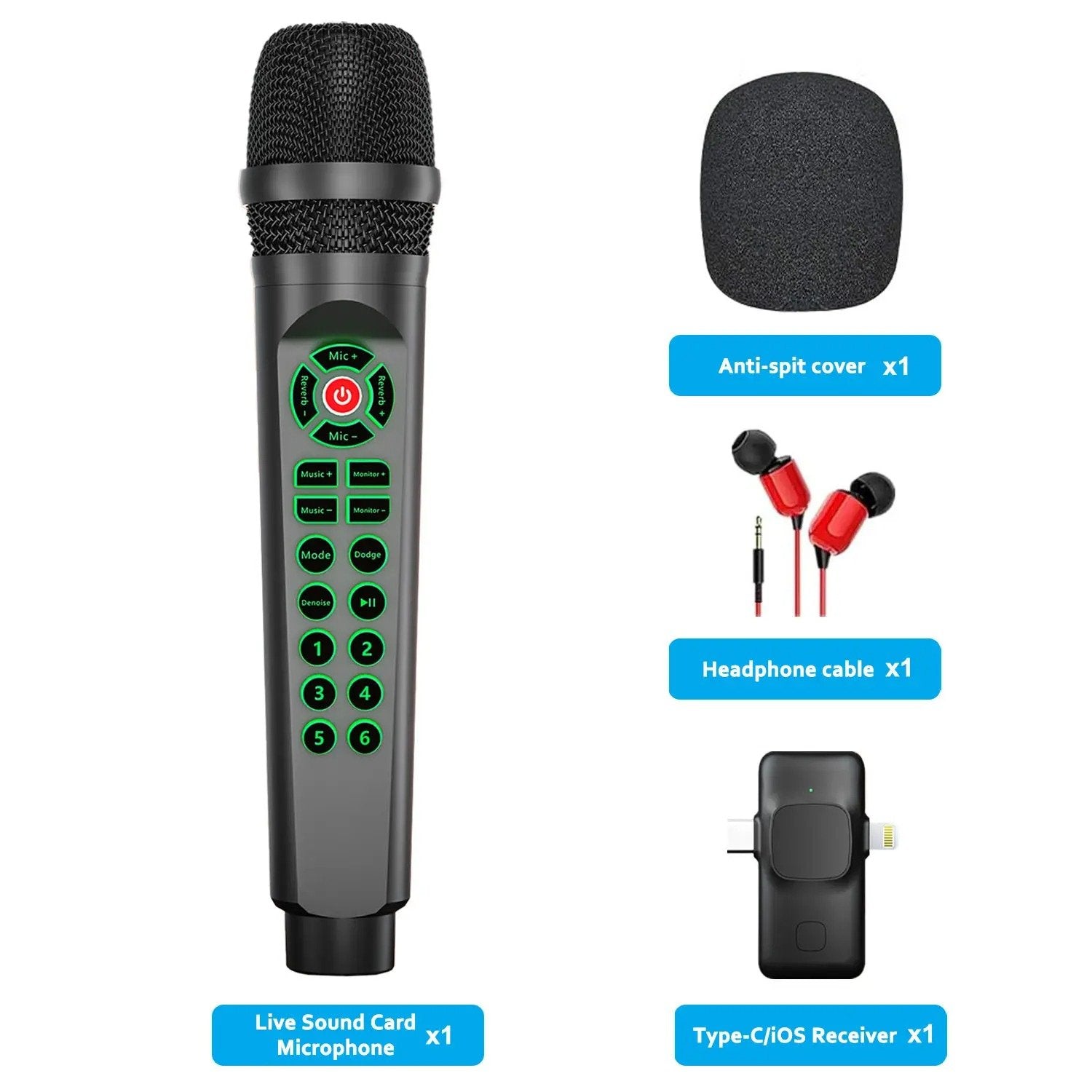 🎁Last Day Promotion 49% OFF🔥2-in-1 Bluetooth Microphone with Sound Card, Voice Changer and Noise Reduction for Streaming