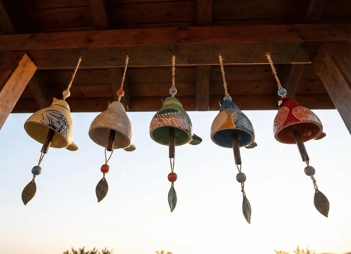 Hand-Painted Ceramic Bird wind Chimes (Handmade by Jordan Maynard®)-Buy 2 Free Shipping