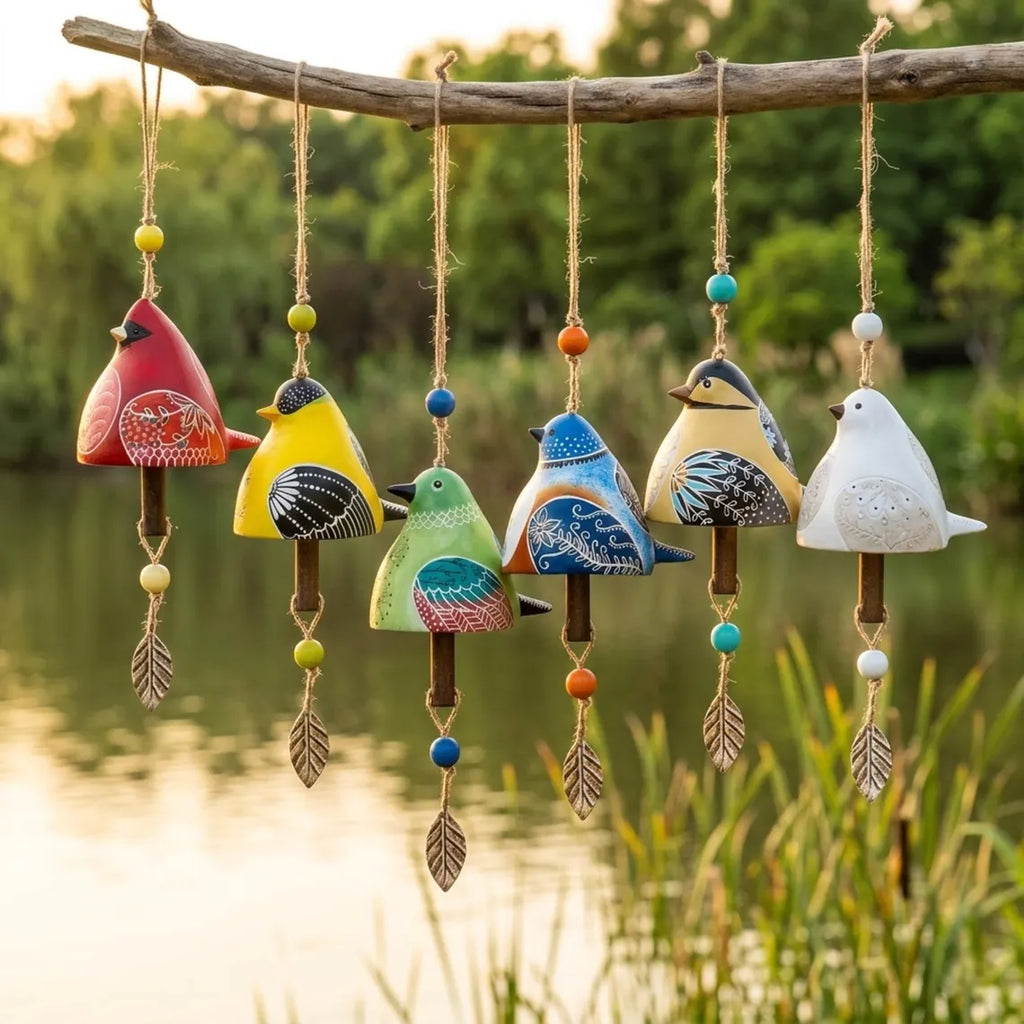 Hand-Painted Ceramic Bird wind Chimes (Handmade by Jordan Maynard®)-Buy 2 Free Shipping