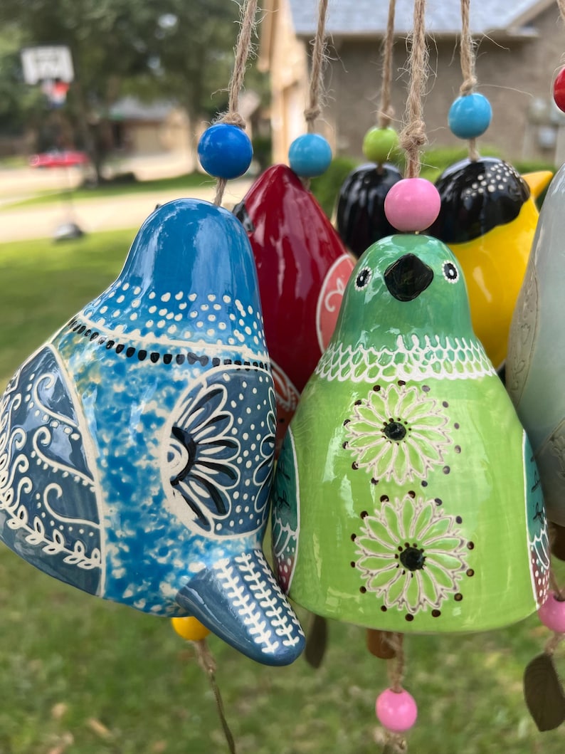 Hand-Painted Ceramic Bird wind Chimes (Handmade by Jordan Maynard®)-Buy 2 Free Shipping