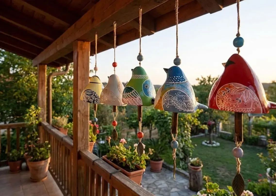 Hand-Painted Ceramic Bird wind Chimes (Handmade by Jordan Maynard®)-Buy 2 Free Shipping